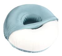 BNRendles Satin Ear Piercing Pillow Removable Cover Luxury Cnh Pillow with Ear Holes for Ear Pain Side Sleepers Washable Large Donut Pillows Head Neck Support Turquoise