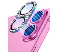 BNREOZA 1 Piece Mobile Phone Camera Protection, Sparkling Rhinestone Lens Cover, Anti-scratch Camera HD Tempered Glass for iPhone 16/iPhone 16 PLUS