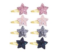 BNREOZA 4 Pairs Cute Star Hair Clips, Metal Hair Clips for Girls, Hair Clips with Snap Button,Birthday Gifts for Ladies and Girls