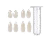 BNREOZA 4 Pairs Halloween Vampire Teeth 4 Sizes Fake Vampire Teeth with 1 Tube Balls for Party Role Play
