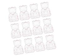 bnsggl 12pcs Miniature Bear Shaped Clear Candy Box Transparents Jewelry Packaging Boxes Snacks Container With Lid