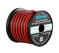 BNTECHGO 12 Gauge Flexible 2 Conductor Parallel Silicone Wire Spool Red Black High Resistant 200 deg C 600V for Single Color LED Strip Extension Cable Cord,model,25ft Stranded Tinned Copper Wire