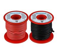 BNTECHGO 14 Gauge Silicone Wire Spool 50 ft Ultra Flexible High Temp 200 deg C 600V 14 AWG Silicone Wire 400 Strands of Tinned Copper Wire 25 ft Black and 25 ft Red Stranded Wire for Model Battery