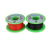 BNTECHGO 18 Gauge Silicone Wire Spool 50 ft Ultra Flexible High Temp 200 deg C 600V 18 AWG Silicone Wire 150 Strands of Tinned Copper Wire 25 ft Black and 25 ft Red Stranded Wire for Model Battery
