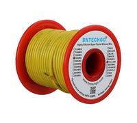 BNTECHGO 18 Gauge Silicone Wire Spool Yellow 100 ft Ultra Flexible High Temp 200 deg C 600V 18AWG Silicone Rubber Wire 150 Strands of Tinned Copper Wire Stranded Wire for Model Low Impedance