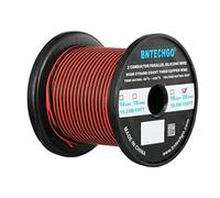 BNTECHGO 20 Gauge Flexible 2 Conductor Parallel Silicone Wire Spool Red Black High Resistant 200 deg C 600V for Single Color LED Strip Extension Cable Cord,model,100ft Stranded Tinned Copper Wire