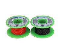 BNTECHGO 20 Gauge Silicone Wire Spool 100 ft Ultra Flexible High Temp 200 deg C 600V 20 AWG Silicone Wire 100 Strands of Tinned Copper Wire 50 ft Black and 50 ft Red Stranded Wire for Model