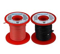 BNTECHGO 20 Gauge Silicone Wire Spool 200 ft Ultra Flexible High Temp 200 deg C 600V 20 AWG Silicone Wire 100 Strands of Tinned Copper Wire 100 ft Black and 100 ft Red Stranded Wire for Model