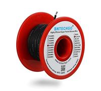 BNTECHGO 20 Gauge Silicone Wire Spool Black 50 ft Ultra Flexible High Temp 200 deg C 600V 20 AWG Silicone Rubber Wire 100 Strands of Tinned Copper Wire Stranded Wire for Model Low Impedance