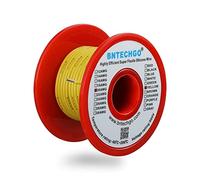 BNTECHGO 20 Gauge Silicone Wire Spool Yellow 50 ft Ultra Flexible High Temp 200 deg C 600V 20 AWG Silicone Rubber Wire 100 Strands of Tinned Copper Wire Stranded Wire for Model Low Impedance