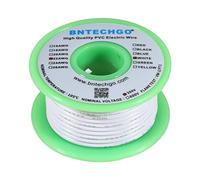 BNTECHGO 22 AWG 1007 Electric wire 22 Gauge PVC 1007 Wire Solid Wire Hook Up Wire 300V Solid Tinned Copper Wire White 25 ft Per Reel For DIY