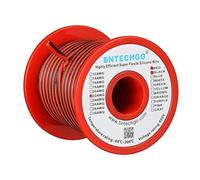 BNTECHGO 22 Gauge Flexible 2 Conductor Parallel Silicone Wire Spool Red Black High Resistant 200 deg C 600V for Single Color LED Strip Extension Cable Cord,model,50ft Stranded Tinned Copper Wire