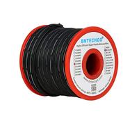 BNTECHGO 22 Gauge Silicone Ribbon Cable Copper Wire 3P Flat Cable 22 AWG Flexible Soft Silicone Rubber Parallel Wire Stranded Tinned Copper Wire 3 Pin Black 50 ft