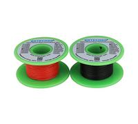 BNTECHGO 22 Gauge Silicone Wire Spool 100 ft Ultra Flexible High Temp 200 deg C 600V 22 AWG Silicone Wire 60 Strands of Tinned Copper Wire 50 ft Black and 50 ft Red Stranded Wire for Model
