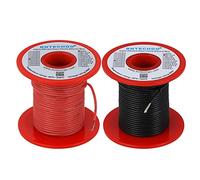 BNTECHGO 22 Gauge Silicone Wire Spool 200 ft Ultra Flexible High Temp 200 deg C 600V 22 AWG Silicone Wire 60 Strands of Tinned Copper Wire 100 ft Black and 100 ft Red Stranded Wire for Model
