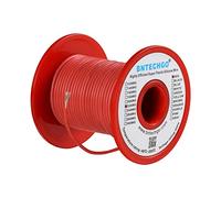 BNTECHGO 22 Gauge Silicone Wire Spool Red 100 ft Ultra Flexible High Temp 200 deg C 600V 22 AWG Silicone Rubber Wire 60 Strands of Tinned Copper Wire Stranded Wire for Model Low Impedance