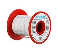 BNTECHGO 22 Gauge Silicone Wire Spool White 100 ft Ultra Flexible High Temp 200 deg C 600V 22 AWG Silicone Rubber Wire 60 Strands of Tinned Copper Wire Stranded Wire for Model Low Impedance