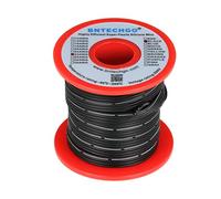 BNTECHGO 24 Gauge Silicone Ribbon Cable Copper Wire 4P Flat Cable 24 AWG Flexible Soft Silicone Rubber Parallel Wire Stranded Tinned Copper Wire 4 Pin Black 25 ft