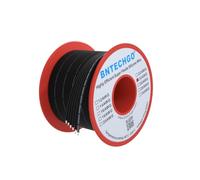 BNTECHGO 24 Gauge Silicone Ribbon Cable Copper Wire 6P Flat Cable 24 AWG Flexible Soft Silicone Rubber Parallel Wire Stranded Tinned Copper Wire 6 Pin Black 25 ft