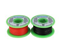BNTECHGO 24 Gauge Silicone Wire Spool 100 ft Ultra Flexible High Temp 200 deg C 600V 24 AWG Silicone Wire 40 Strands of Tinned Copper Wire 50 ft Black and 50 ft Red Stranded Wire for Model