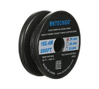 BNTECHGO 26 Gauge Silicone Wire Spool 500 ft Black Flexible 26 AWG Stranded Tinned Copper Wire
