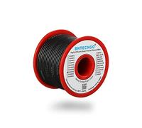 BNTECHGO 26 Gauge Silicone Wire Spool Black 50 ft Ultra Flexible High Temp 200 deg C 600V 26 AWG Silicone Rubber Wire 30 Strands of Tinned Copper Wire Stranded Wire for Model Low Impedance