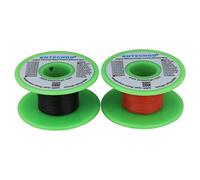BNTECHGO 30 Gauge Silicone Wire Spool 50 ft Ultra Flexible High Temp 200 deg C 600V 30 AWG Silicone Wire 11 Strands of Tinned Copper Wire 25 ft Black and 25 ft Red Stranded Wire for Model Battery