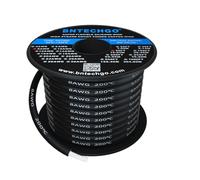 BNTECHGO 8 Gauge Silicone Wire Spool Black 50 ft Ultra Flexible High Temp 200 deg C 600V 8 AWG Silicone Rubber Wire 1650 Strands of Tinned Copper Wire Stranded Wire for Model Low Impedance