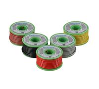 BNTECHGO Ultra Flexible 16 Gauge Silicone Wire Spool 5 Color Red Black Yellow Brown Gray High Resistant 200 deg C 600V Electronic Wire 16 AWG Stranded Wire 252 Strands Tinned Copper Wire Hook Up