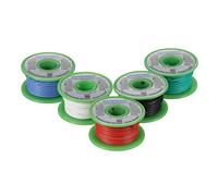 BNTECHGO Ultra Flexible 18 Gauge Silicone Wire Spool 5 Color Red Black White Blue Green High Resistant 200 deg C 600V Electronic Wire 18 AWG Stranded Wire 150 Strands Tinned Copper Wire Hook Up