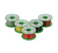 BNTECHGO Ultra Flexible 18 Gauge Silicone Wire Spool 5 Color Red Black Yellow Brown Gray High Resistant 200 deg C 600V Electronic Wire 18 AWG Stranded Wire 150 Strands Tinned Copper Wire Hook Up