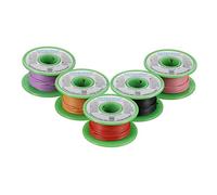 BNTECHGO Ultra Flexible 20 Gauge Silicone Wire Spool 5 Color Red Black Pink Purple Orange High Resistant 200 deg C 600V Electronic Wire 20 AWG Stranded Wire 100 Strands Tinned Copper Wire Hook Up