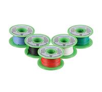 BNTECHGO Ultra Flexible 22 Gauge Silicone Wire Spool 5 Color Red Black White Blue Green High Resistant 200 deg C 600V Electronic Wire 22 AWG Stranded Wire 60 Strands Tinned Copper Wire Hook Up