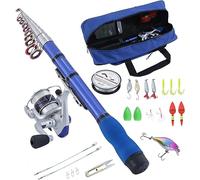BNTTEAM 6 PACKS Spinning Fishing Rod Combo 99% Carbon Telescopic Retractable Mini Ultra Light 1.8M 2.1M 2.4M 3.0M 3.6M Rod With12BB Fising Reel Lures Hooks Line Float (2.4M/94.5in/7.84ft)