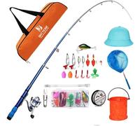 BNTTEAM 6 PACKS Spinning Fishing Rod Combo 99% Carbon Telescopic Retractable Mini Ultra Light 1.8M 2.1M 2.4M 3.0M 3.6M Rod With12BB Fising Reel Lures Hooks Line Float (2.4M/94.5in/7.84ft)