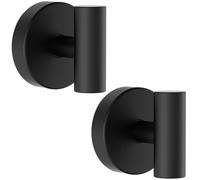 Bntuk Suction Cup Hooks, Removable Shower Hooks for Inside Shower - Towel Hooks for Bathroom Window Glass Mirror Tile, Bath Robe Looafh Hook for Hanging - Waterproof & Rustproof, Black (2 Pack)