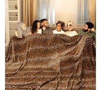 BNuitland Leopard Print Flannel Blanket, Large Size 108x90 Inches with Storage pouch for Bed Couch Travel, 300 GSM Double Sided Cheetah Print Super Soft Fuzzy Fluffy Fleece Blanket for Adults