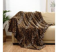 Bnuitland Leopard Print Fleece Flannel Throw Blanket, 300 GSM Double Sided Bed Sofa Travel Blanket, Super Soft Fuzzy Fluffy Cheetah Print Blanket for Adults and Kids, 50x70inch