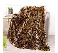 BNuitland Leopard Print Fleece Flannel Throw Blanket, 300 GSM Double Sided Fuzzy Fluffy Throw for Bed Sofa Couch Travel, Super Soft Lightweight Cheetah Print Blanket for Kids/Baby/Pets, 50×40 inch