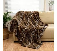 Bnuitland Leopard Print Fleece Flannel Throw Blanket with Storage Pouch for Bed Sofa Travel, 300 GSM Double Sided Super Soft Fuzzy Fluffy Cheetah Print Blanket for Adults and Kids, 50x70 inch