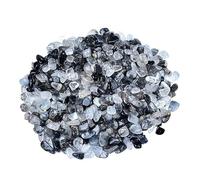 BNUTFRDD Crystal Natural Black Hair Crystal Crushed Stone Small Particles Demagnetization Purification Stone for Treatment Meditation Home Decoration Stones(500g,7-9mm)