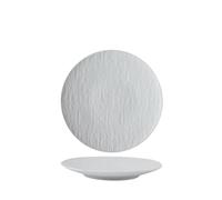 BNUTFRDD Plates Ceramic Western Steak Flat Plate Black and White Frosted Fruit Dessert Dishes Creative Dinner Plate Tableware Dishes(11 inches-01)