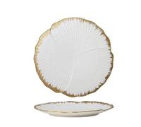 BNUTFRDD Plates Creative Phnom Penh Pearl White Frosted Ceramic Dinner Plate Black Bowl Wear-Resistant Western Dishes Hotel Tableware Salad Plates Dishes(A-8 inches)