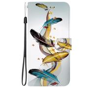Bnvdfre for Honor 400 Lite Case Flip Phone Cover Art Pattern Shockproof Protective with Stand Feature Magnetic Closure ID Card Holder Slot Case for Honor 400 Lite, Feather