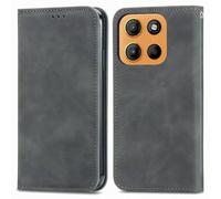 Bnvdfre for Honor X6C Case Flip Phone Cover PU Leather Shockproof Card Holder Magnetic Stand Protective Wallet Case for Honor X6C, Gray