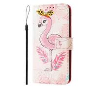 Bnvdfre for Samsung Galaxy S26 Ultra Case Flip Folio Phone Case Shockproof Card Holder with Magnetic Stand Colorful Patterns Leather Protective Cover for Samsung Galaxy S26 Ultra, Flamingo