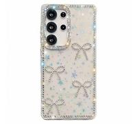 Bnvdfre Glitter Diamond Bow Phone Case for Samsung Galaxy A57 5G - Bling Crystal Bowknot Design, Transparent TPU Bumper, Sparkle Luxury Shockproof Protective Cover for Women, Girls, Teens - Star