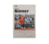 BNVJFNE Jannik Sinner Tennis Canvas Poster Wall Art Decor Print Picture Paintings for Living Room Bedroom Decoration 12x18inch(30x45cm)