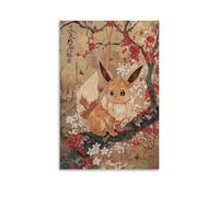 BNVJFNE Japanese Style Pokemon Anime Poster Canvas Poster Bedroom Decor Landscape Office Room Decor Gift 08x12inch(20x30cm)