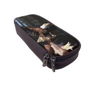 BNVSADC 3D Bald Eagle Printed PU Leather Flip Pencil Case, Cute Pencil Box Pen Bag Stationery Organizer Makeup Bag for School Office Travel